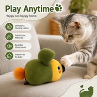 Jouet interactif pour chat en peluche, à mouvement automatique, avec fonction de nettoyage des dents, rechargeable par USB, design de dessin animé, pour chat moderne, inspiré de l'instinct de chasse