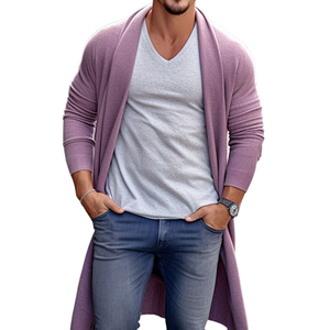Pull long <span class=keywords><strong>en</strong></span> tricot fin pour homme, printemps automne, décontracté, ample, veste <span class=keywords><strong>en</strong></span> tricot longue pour homme - Product Image 5