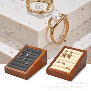 Wooden Jewelry <b>Storage</b> Box Tiered Display Case Multi Layer Ring Earring Organizer For Home <b>Dressing</b> <b>Table</b> - Product Image 2