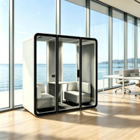 Mini-bureaux modulaires préfabriqués portables insonorisés en verre verrouillables pour espaces de travail privés modernes et économiques