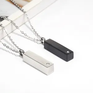 Kalung Kubus Penyimpan Abu Kremasi Pria, Liontin Urn, Perhiasan Kenangan Kristal - Product Image 1