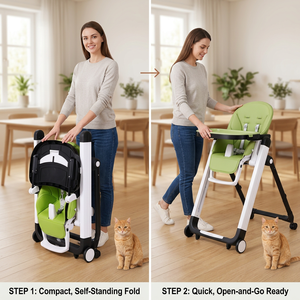 Chaise haute réglable pour bébé, pliable, en plastique PP, chaise haute pour l'alimentation du bébé, écologique, chaise haute portable pour enfants - Product Image 3