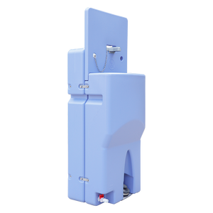 Lavabo extérieur moderne en plastique, montage monotrou, ovale, 2 réservoirs d'eau (dont un réservoir d'évacuation), facile <span class=keywords><strong>à</strong></span> nettoyer, capacité 65L, modèle bas. - Product Image 3