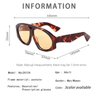 Lunettes de soleil surdimensionnées en acétate CR39 pour hommes, OEM ODM, tendance, à double pont pour femmes, branches larges
