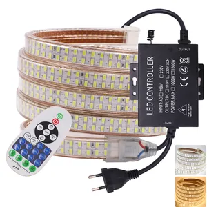 220V 110V 5730 Led Strip Light หรี่แสงได้ IP67กันน้ำในร่มแสงกลางแจ้งสองแถว240led/M เทปยืดหยุ่นนำแสง