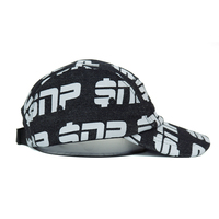 Basketball Team Cool 5 Panelssports Cotton Net Back Gorras de béisbol Negro Blanco Gorra de béisbol personalizada
