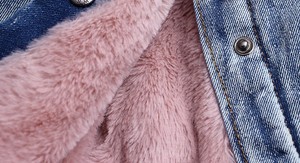 2019 Coreano stile di abbigliamento per bambini di modo di inverno della pelliccia del faux caldo delle ragazze giacca di jeans - Product Image 6
