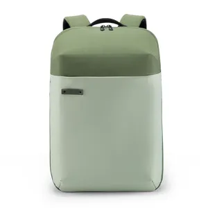 RPET Bolsa para computador personalizada mochila casual minimalista com porta de carregamento USB para notebook diário estudante leve bolsa aberta de largura total