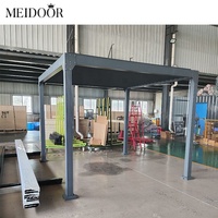 Meidoor Pergola Bioclimatique Manuelle à Manivelle 3x3, Abri de Jardin et Pavillon Abordable, Pergola à Lames Orientables en Aluminium pour Extérieur