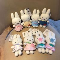 Pendentif en peluche lapin Miffy de 16 cm, petit lapin blanc, poupée pour machine à griffes, porte-clés, pendentif de sac, cadeau pour couple, vente chaude en gros