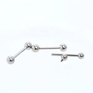 High quality wholesale Titanium Jewelry In Nipples Threaded Straight Barbell ASTM F136 Bone Nail Ear Nail Tongue Nail Ring