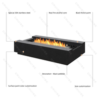 CRUISE Outdoor Commercial 1250-760-300mm Patio Fire Pit Table Autoportant et Bois/Gaz/Alcool Carburant pour Chauffe-Patio