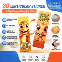 Pegatinas Lenticulares 3D de Anime para Decoración de Autos, Material PET Impermeable, Impresión UV, Pegatinas Mágicas con Movimiento para Caja de Papelería