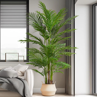 Plante artificielle réaliste en pot vert décoratif d'intérieur, palmier à queue de poisson, petit bonsaï