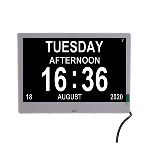 Nouvel arrivage 10 pouces station météo alarme médecine rappel jour Date <span class=keywords><strong>Alzheimer</strong></span> calendrier numérique horloges de bureau <span class=keywords><strong>pour</strong></span> personnes âgées - Product Image 3