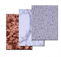 Panneau composite en aluminium revêtu de PVDF et PE, imitation pierre et marbre, pour la décoration murale extérieure et intérieure