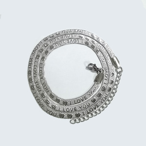 Gioielli impermeabili in acciaio inossidabile PVD placcato oro 18K piatto a catena di serpente a spina di pesce con catena a forma di serpente con I Love your - Product Image 6
