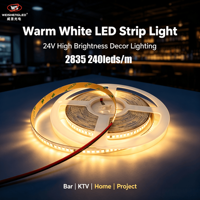 Lampu Strip LED Fleksibel 5m IP20 Daya Tinggi 18W/m 2835 SMD DC12V 240leds/m Garansi 5 Tahun