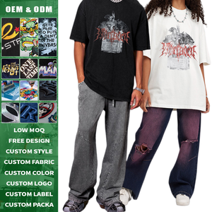High Quality Custom <b>Logo</b> Washed Vintage Pack Print Tee Distressed Cotton T Shirt for Men Streetwear - Product Image 6