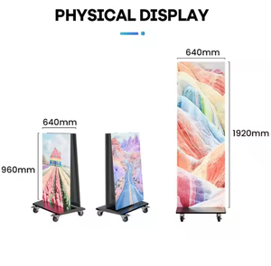 Có thể gập lại LED quảng cáo thương mại hiển thị hai mặt hiển thị LED p1.86 p2.5 xách tay Poster Màn hình LED cho triển lãm - Product Image 3