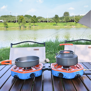 Réchaud à gaz pliable à double brûleur haute puissance, cuisinière portable pour le camping, la randonnée, les pique-niques et la cuisine <span class=keywords><strong>d</strong></span>'urgence - Product Image 4