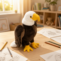 Peluche réaliste d'aigle chauve avec fonction anti-stress pour la décoration intérieure