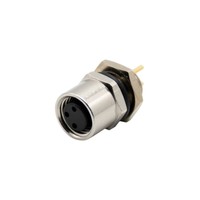 Adaptateur de panneau femelle M8 Bi-Win BWM8-03FS-XXSR noir, design circulaire droit, montage arrière, étanche, résistant aux chocs/vibrations