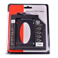 Caddy HDD SATA3 in Plastica da 9,5mm all'Ingrosso, Vassoio per 2° Disco Rigido, SATA 7+6 Pin per Alloggiamento Unità Ottica Laptop, Enclosure SSD HDD