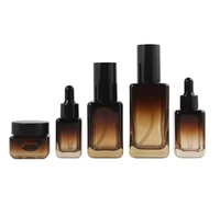 En stock, flacon en verre de luxe carré mat de 30 ml, 50 ml, 100 ml, vaporisateur, pompe, flacon de crème, pot de crème, emballage cosmétique