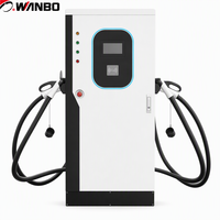 Borne de recharge rapide DC pour véhicules électriques Wanbo-576 120kW à double pistolet avec arrêt de sécurité rotatif, panneau elliptique, certifiée CE