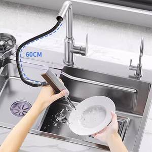 Fregadero de Cocina Grande de Acero Inoxidable 304 con Relieve Plateado, Duradero y Práctico, Tres Tipos de Instalación - Product Image 5