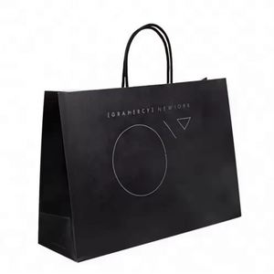 Bolsas de Compra de Papel Kraft Reciclables Ecológicas con Logotipo Personalizado, Bolsas de Transporte con Asas Retorcidas Blancas y Marrones para Comercio Minorista y Supermercados - Product Image 4