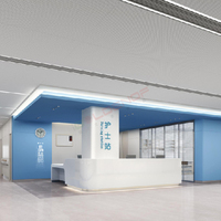 Poste d'infirmière de réception d'hôpital de surface solide en forme de L pliable en bois blanc de conception moderne