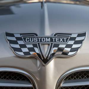 الشركة المصنعة للبيع بالجملة رسالة فاخرة مستديرة شعار نادي سيارة شعار شعار مع أجنحة - Product Image 3