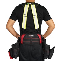 Bretelles de ceinture à outils réfléchissantes MELOTOUGH, robustes et rembourrées pour la construction, avec support de téléphone amovible