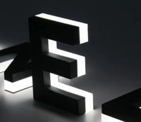 Enseignes LED 3D personnalisées rétroéclairées en acrylique pour extérieur, enseignes LED rétroéclairées en métal, enseignes logo en acrylique pour restaurants et commerces