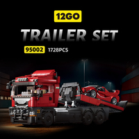 95002 Camión Scania con Remolque, Coche Deportivo Super Rafah FXXK, Juguete de Bloques de Construcción de Plástico de Alta Dificultad para Armar, Regalo para Niños