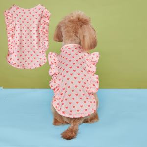 חם מכירה אישית חולצה ללא שרוולים לכלבים נופלים החורף חמוד אהבה דפוס לב עשוי פוליאסטר - Product Image 5