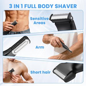 Recortadora de Vello Corporal, Afeitadora Eléctrica para Hombre, Resistente al Agua IPX6, Kit de Afeitado en Seco/Húmedo, Cuchillas de Cerámica, 61-90 Minutos de Autonomía, para Pecho y Zona Púbica - Product Image 4