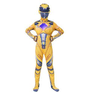 Combinaison à cinq bestioles multicolores, super personnage de bande dessinée, costume de fête d'Halloween pour enfants, Power Ranger avec masque facial - Product Image 2