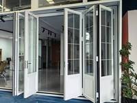 Porte coulissante pliante extérieure moderne haut de gamme personnalisée multicolore avec vue panoramique en alliage d'aluminium