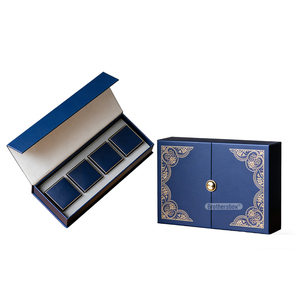 Caja de Regalo Magnética de Doble Puerta con Lámina Dorada de Lujo Personalizada de Fábrica para el Festival de Medio Otoño - Product Image 1