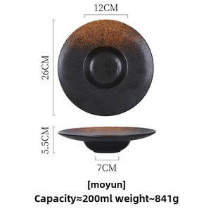 Assiette à soupe en céramique de style japonais rétro, de luxe léger, compatible micro-ondes, pour la vente en gros, motifs spaghetti et salade, marque XINWEE - Product Image 6