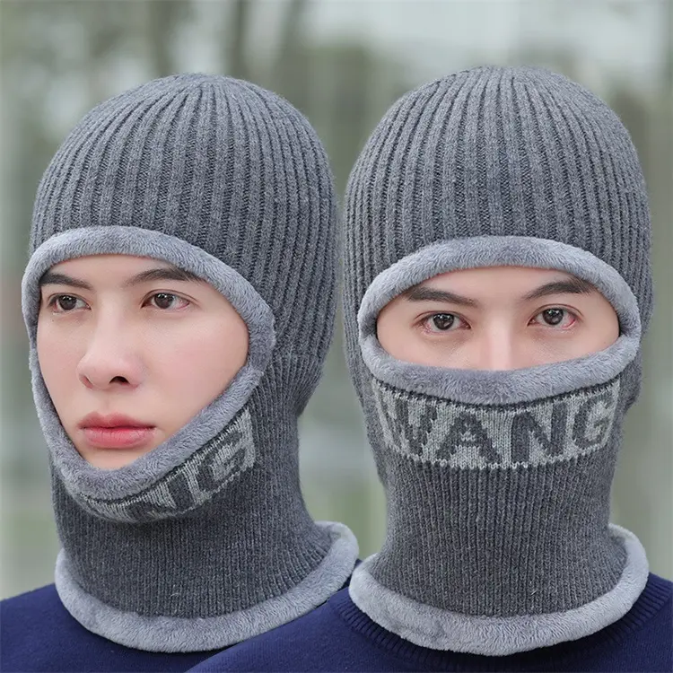 Fashion Men Letter Face Cover Windproof Warm Cheap Winter Hats Face Mask Cover Balaclava 1 Hole