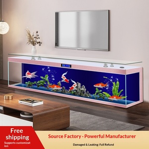 Nuevo Mueble <span class=keywords><strong>de</strong></span> TV Rectangular <span class=keywords><strong>de</strong></span> Lujo Ultra Blanco con Cristal Multicolor Cambiable, Acuario para Sala <span class=keywords><strong>de</strong></span> Estar, Ecológico y sin <span class=keywords><strong>Agua</strong></span> - Product Image 2