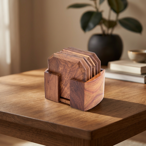 Sous-verres en bois écologiques de style bohème, sur mesure, différentes tailles, exportateur en gros, fabricant de vaisselle BS - Product Image 1