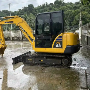 Excavatrice sur chenilles d'occasion Komatsu PC58 5 TON avec godet certifiée CE Fabrication japonaise de composants de base portant en vente - Product Image 1