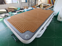 Plateforme de baignade gonflable en PVC avec mousse de teck, quai flottant avec échelle
