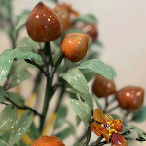 Hotel decoración interior lujo ágata natural melocotón Jade fruta bonsái - Product Image 3