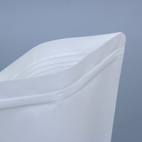 Sachet d'emballage refermable en papier kraft blanc avec fenêtre, idéal pour aliments pour animaux et gelées - En stock